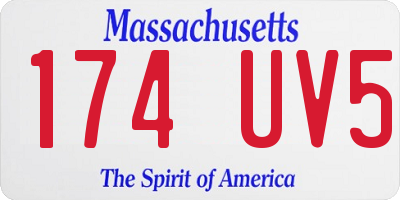 MA license plate 174UV5