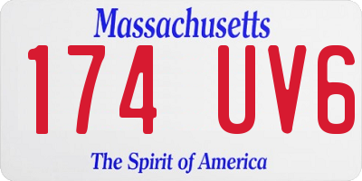 MA license plate 174UV6
