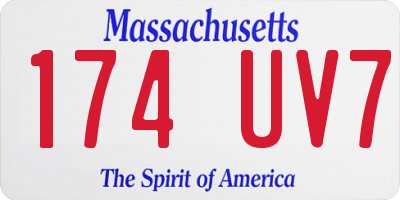MA license plate 174UV7