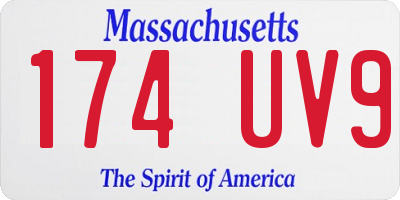 MA license plate 174UV9