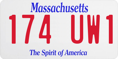 MA license plate 174UW1