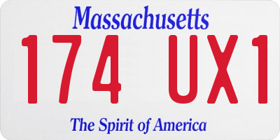 MA license plate 174UX1
