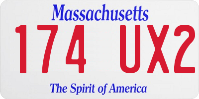 MA license plate 174UX2