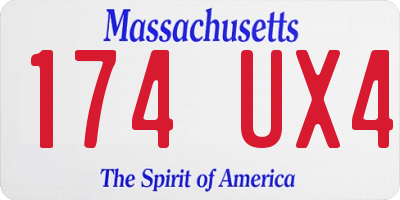 MA license plate 174UX4
