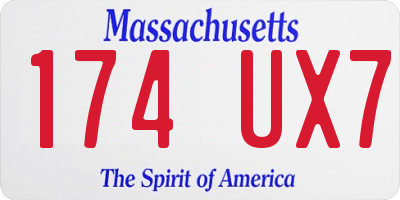 MA license plate 174UX7