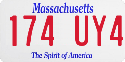 MA license plate 174UY4