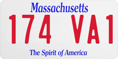 MA license plate 174VA1