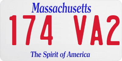 MA license plate 174VA2