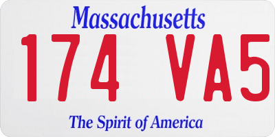 MA license plate 174VA5