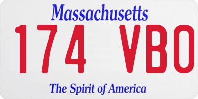 MA license plate 174VB0