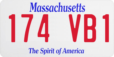 MA license plate 174VB1