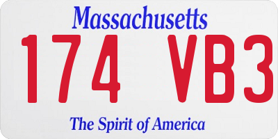 MA license plate 174VB3