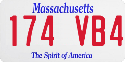 MA license plate 174VB4