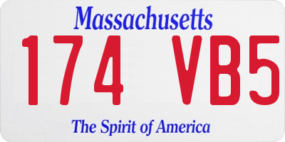 MA license plate 174VB5