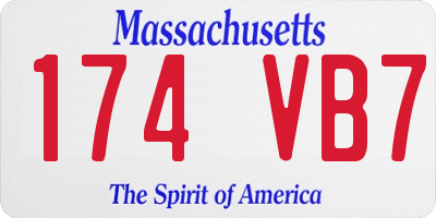 MA license plate 174VB7