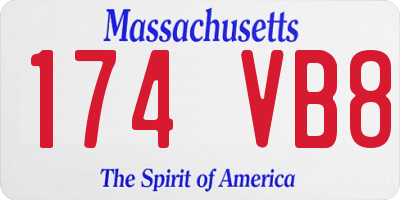 MA license plate 174VB8