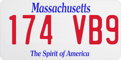 MA license plate 174VB9
