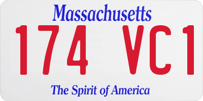 MA license plate 174VC1