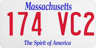 MA license plate 174VC2