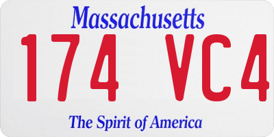 MA license plate 174VC4