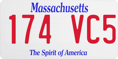 MA license plate 174VC5