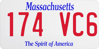 MA license plate 174VC6