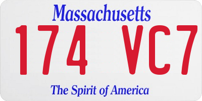 MA license plate 174VC7