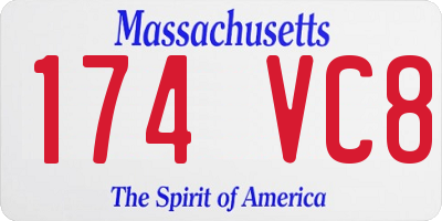 MA license plate 174VC8