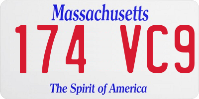 MA license plate 174VC9