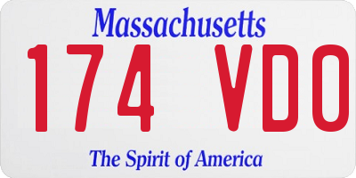 MA license plate 174VD0
