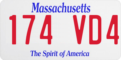 MA license plate 174VD4