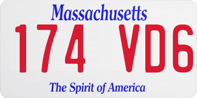 MA license plate 174VD6