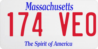 MA license plate 174VE0