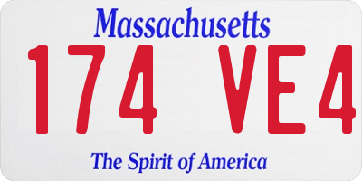 MA license plate 174VE4