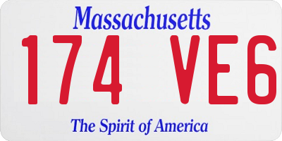 MA license plate 174VE6