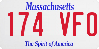 MA license plate 174VF0