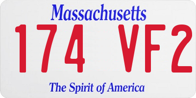 MA license plate 174VF2