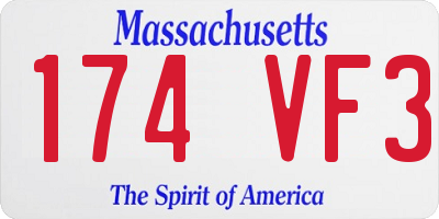 MA license plate 174VF3