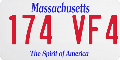 MA license plate 174VF4