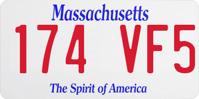 MA license plate 174VF5
