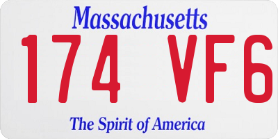 MA license plate 174VF6