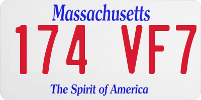 MA license plate 174VF7