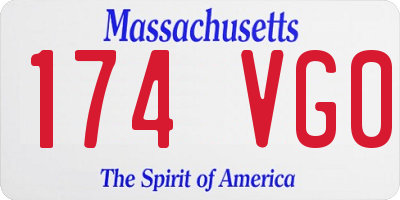 MA license plate 174VG0