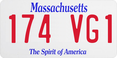 MA license plate 174VG1