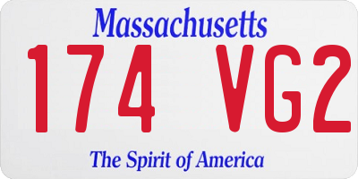MA license plate 174VG2