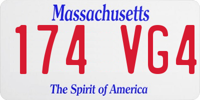 MA license plate 174VG4