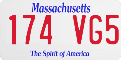 MA license plate 174VG5
