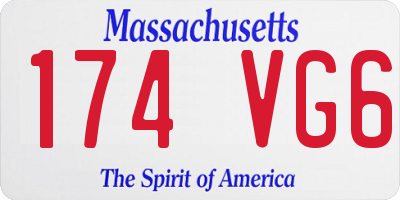 MA license plate 174VG6