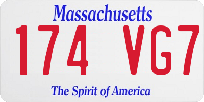 MA license plate 174VG7