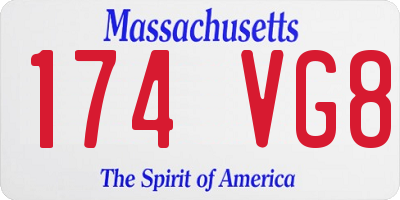 MA license plate 174VG8